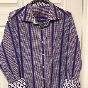 Robert Graham FrenchCuff Purple Longsleeve Size L